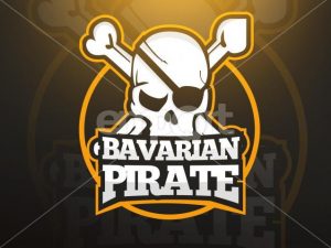 Totenkopf mit gekreuzten Knochen als Logo für den Gaming Channel von Bavarian Pirate